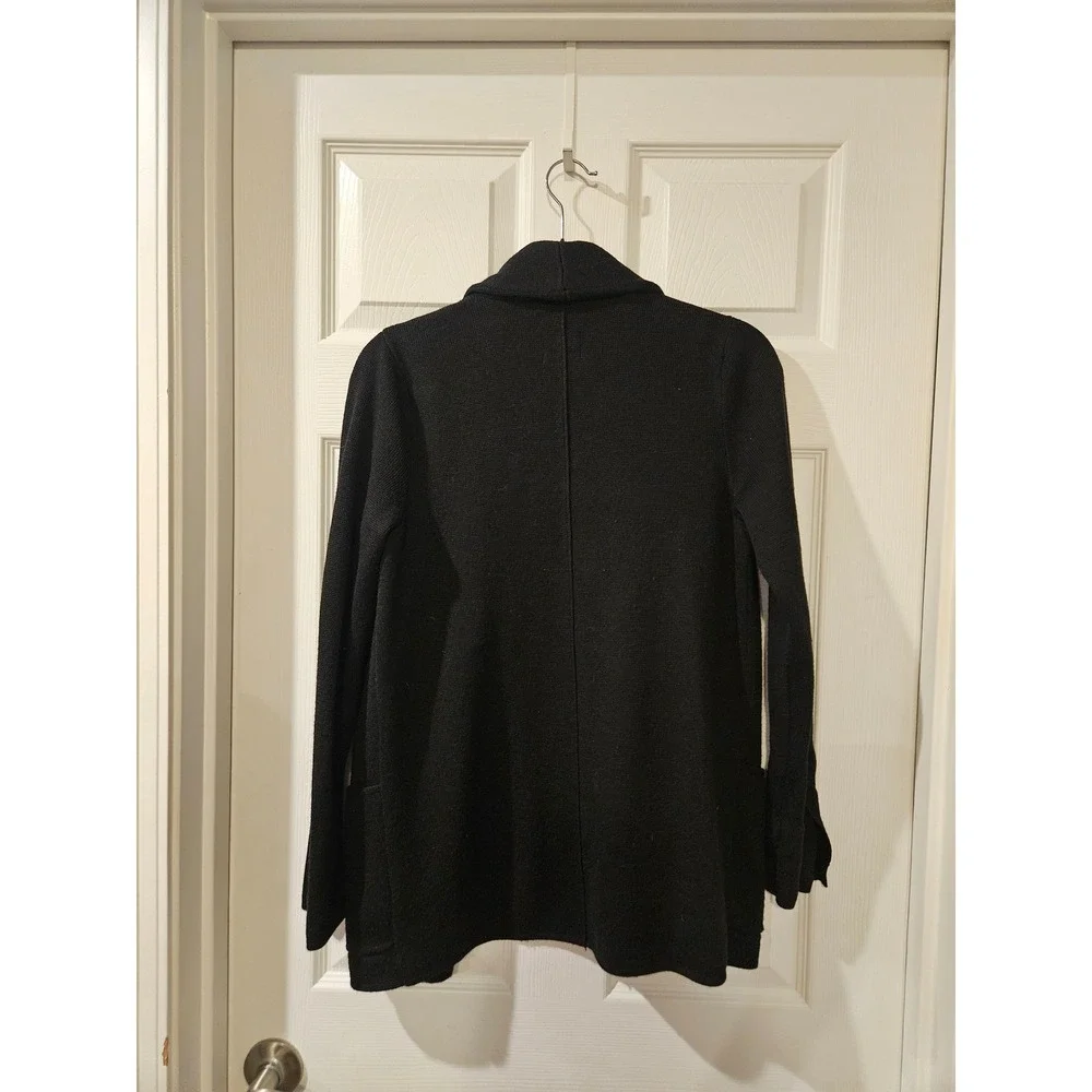 Anthropologie HWR Wool Blend Shawl‎ Collar Cardigan Sweater Blazer XS Black